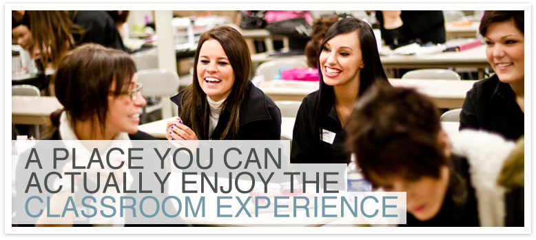 Cosmetology students in a Capitol School classroom